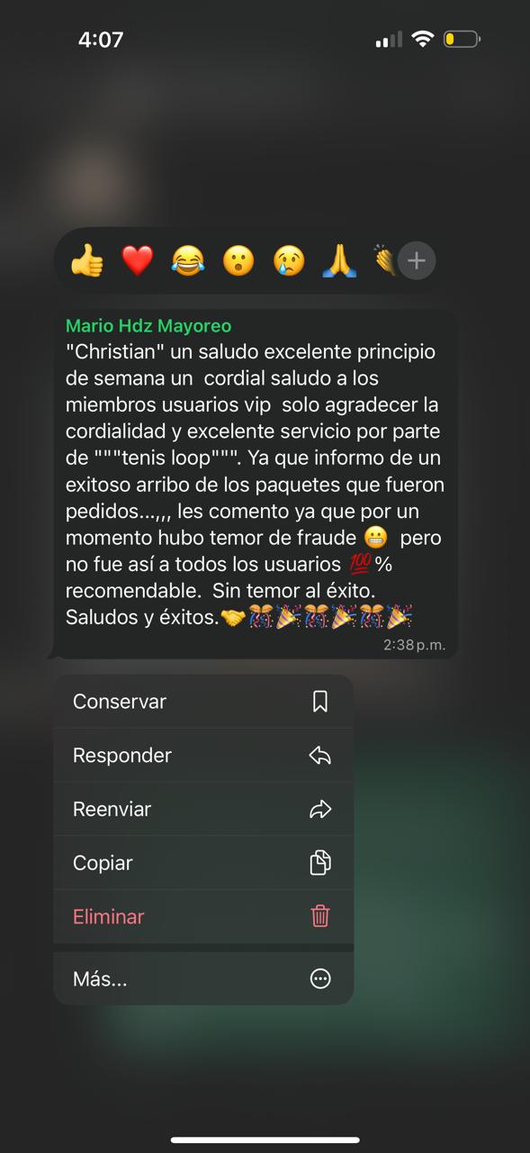 Testimonio de cliente TenisLoop